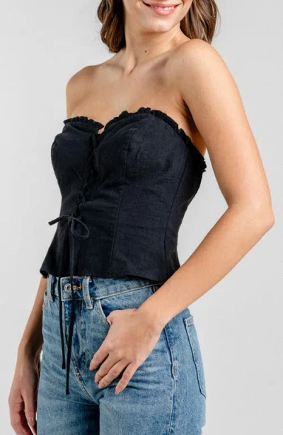 Beivy Lace-up Strapless Top