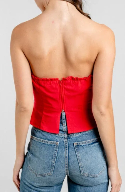 Beivy Lace-up Strapless Top