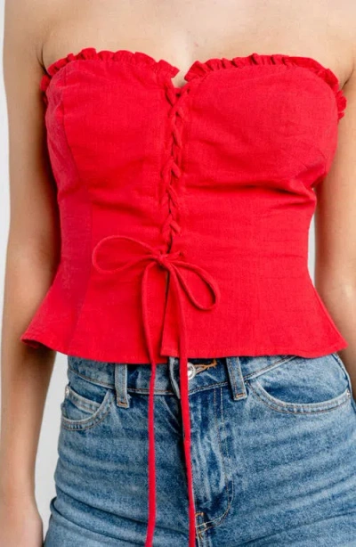 Beivy Lace-up Strapless Top