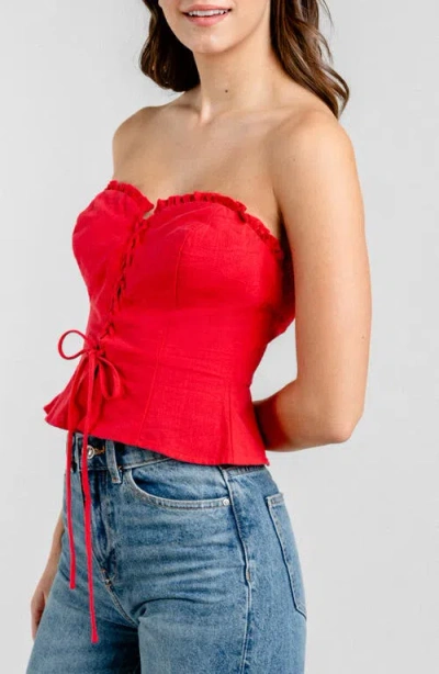 Beivy Lace-up Strapless Top