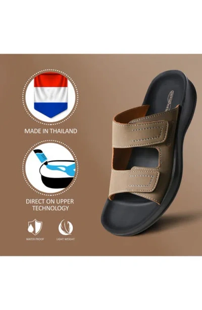 Aerothotic Urania Waterproof Slide Sandal In Brown