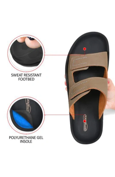 Aerothotic Urania Waterproof Slide Sandal In Brown