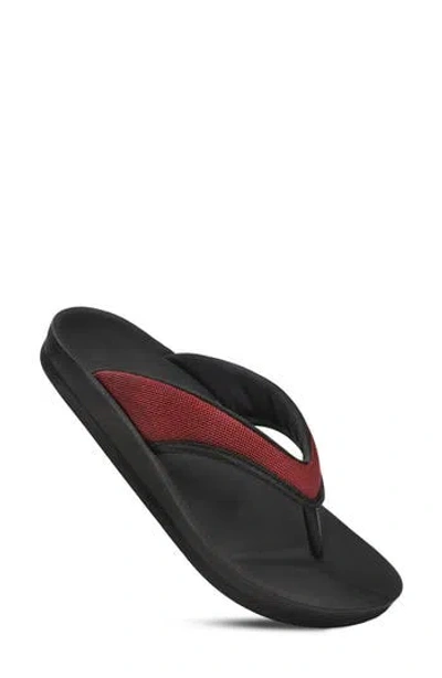 Aerothotic Enhalus Flip Flop Sandal In Burgundy