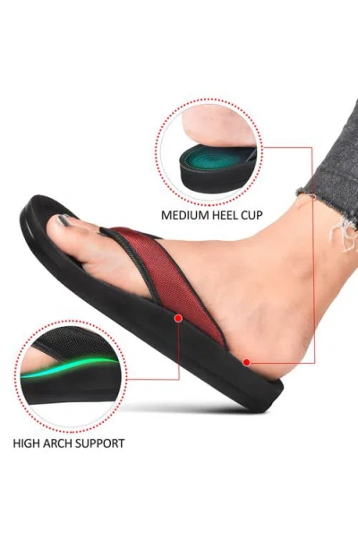 Aerothotic Enhalus Flip Flop Sandal In Burgundy