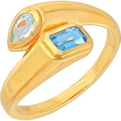 Ys Gems Blue Topaz Bypass Ring