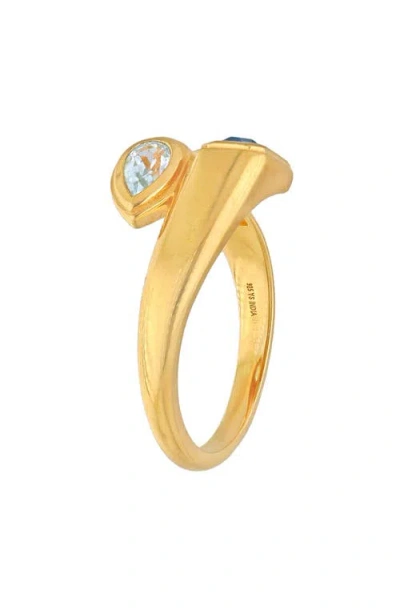 Ys Gems Blue Topaz Bypass Ring