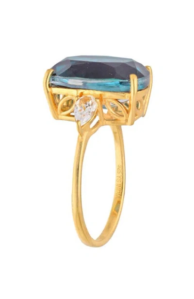 Ys Gems Blue Quartz Three-stone Ring