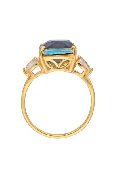 Ys Gems Blue Quartz Three-stone Ring