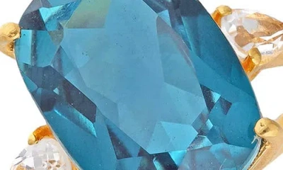 Ys Gems Blue Quartz Three-stone Ring