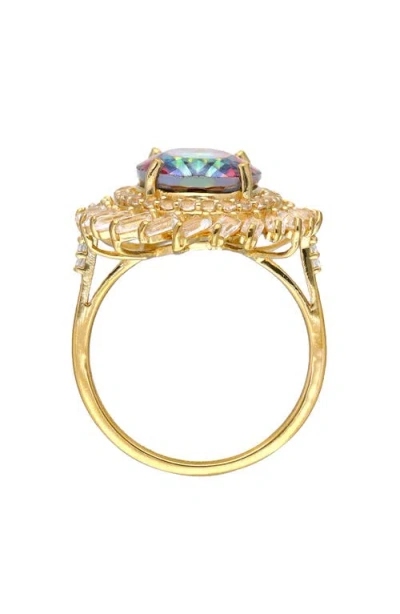 Ys Gems Rainbow Quartz Double Halo Cocktail Ring