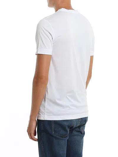 Giorgio Armani Logo Print Cotton Jersey T-shirt In White