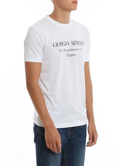 Giorgio Armani Logo Print Cotton Jersey T-shirt In White