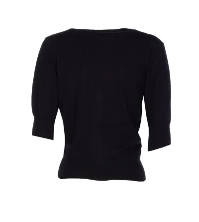 R13 Elbow Sleeve Split Hem Cardigan In Black