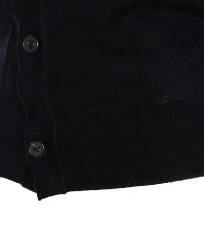 R13 Elbow Sleeve Split Hem Cardigan In Black