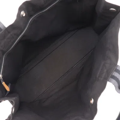 Pre-owned Hermes Black Cotton Canvas Handbag Tote Bag ()