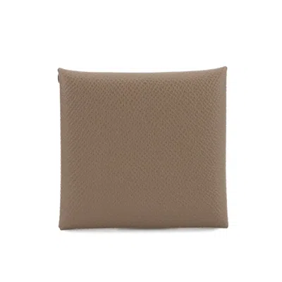 Pre-owned Hermes Etoupe Gray Epsom Leather Coin Purse/coin Case ()