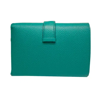Pre-owned Hermes Green Epsom Leather Wallet (tri-fold) ()