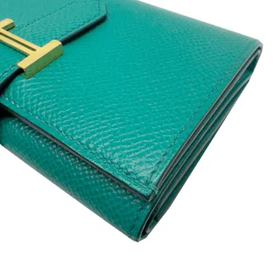Pre-owned Hermes Green Epsom Leather Wallet (tri-fold) ()