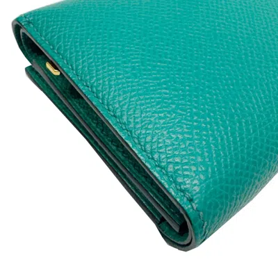 Pre-owned Hermes Green Epsom Leather Wallet (tri-fold) ()