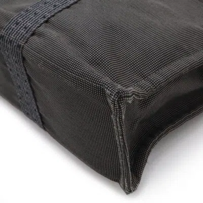 Pre-owned Hermes Her Line Black Gray Canvas Handbag Tote Bag ()