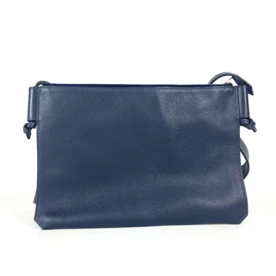 Pre-owned Hermes Navy Leather Shoulder Bag ()
