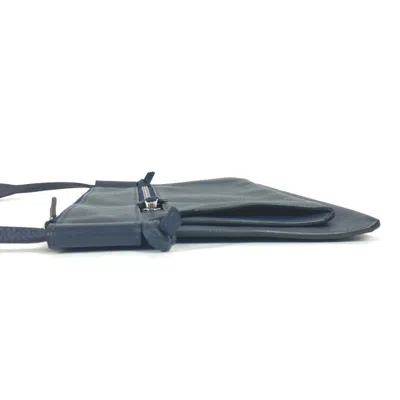 Pre-owned Hermes Navy Leather Shoulder Bag ()