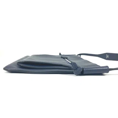 Pre-owned Hermes Navy Leather Shoulder Bag ()