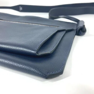 Pre-owned Hermes Navy Leather Shoulder Bag ()