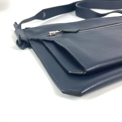 Pre-owned Hermes Navy Leather Shoulder Bag ()