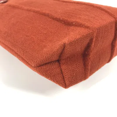 Pre-owned Hermes Orange Wool Leather Handbag Tote Bag ()