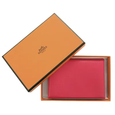 Pre-owned Hermes Red Color Chevre Leather Coin Purse/coin Case ()