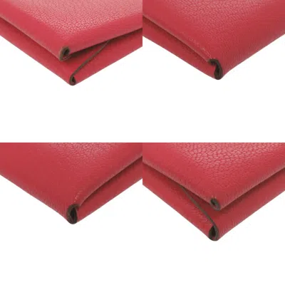 Pre-owned Hermes Red Color Chevre Leather Coin Purse/coin Case ()