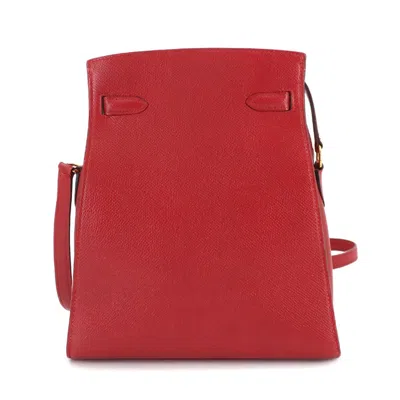 Pre-owned Hermes Red Color Rouge Vif Courchevel Leather Shoulder Bag ()