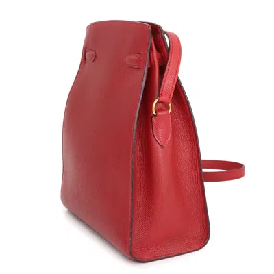 Pre-owned Hermes Red Color Rouge Vif Courchevel Leather Shoulder Bag ()