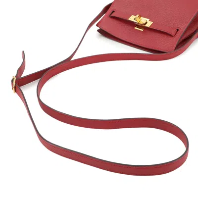 Pre-owned Hermes Red Color Rouge Vif Courchevel Leather Shoulder Bag ()