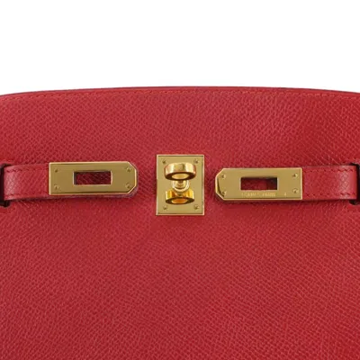 Pre-owned Hermes Red Color Rouge Vif Courchevel Leather Shoulder Bag ()