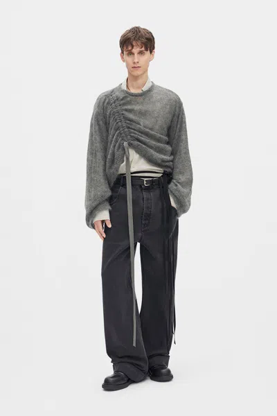 Ann Demeulemeester Palmar Drawstring Sweater In Gray