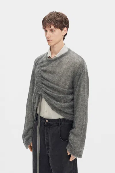 Ann Demeulemeester Palmar Drawstring Sweater In Gray