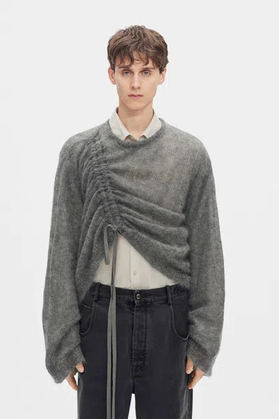 Ann Demeulemeester Palmar Drawstring Sweater In Gray