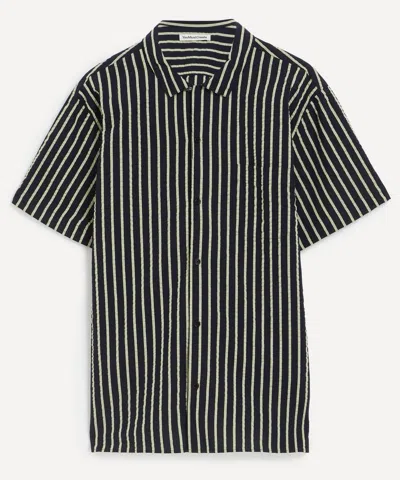 Ymc You Must Create Ymc Mens Malick Short-sleeve Striped Shirt In Gray