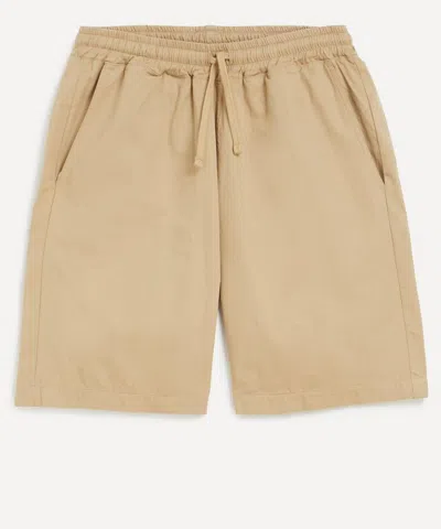 Universal Works Mens Sand Kelly Simple Shorts In Neutral