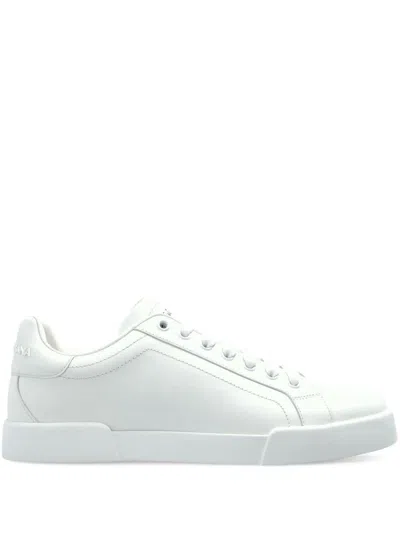 Dolce & Gabbana Women Leather Sneakers In White