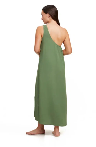 Luma Gottex One Shoulder Sarong Style Maxi Dress Coverup