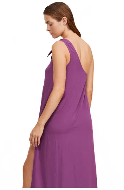 Luma Gottex One Shoulder Sarong Style Maxi Dress Coverup