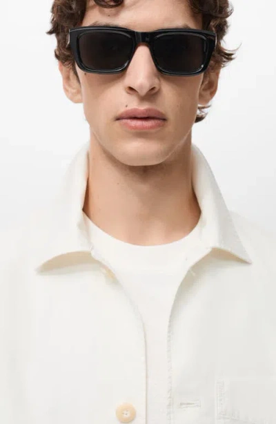 Mango Cotton & Linen Button-up Overshirt In White