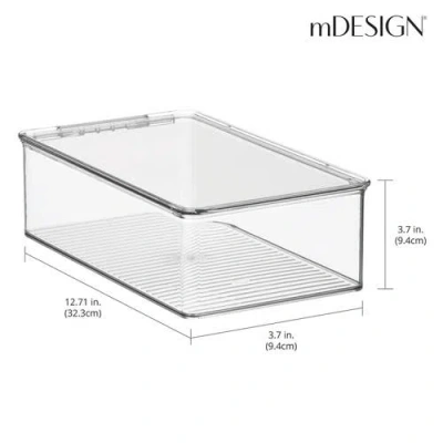 Mdesign Plastic Playroom/gaming Storage Organizer Box, Hinge Lid, 8 Pack In Transparent