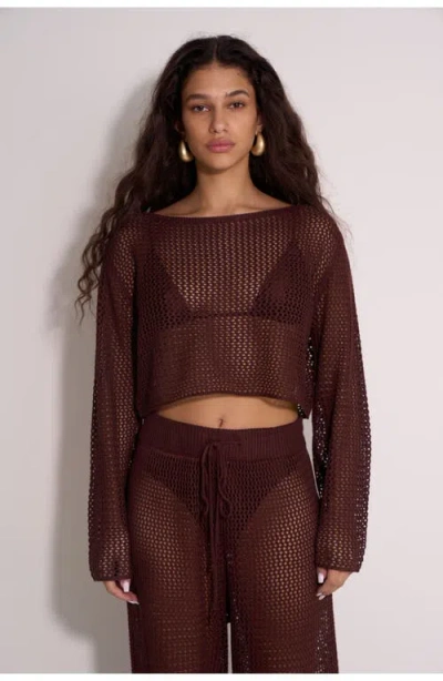 Gottex Beach Life Anna Two Crochet Long Sleeve Beach Top