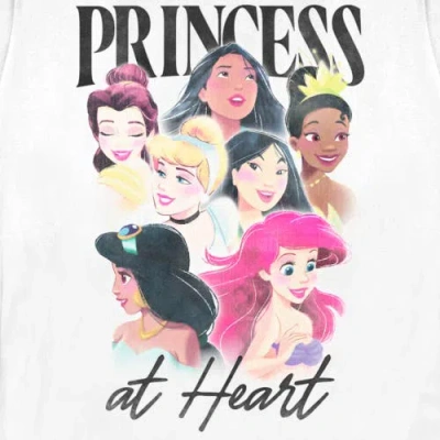 Disney Princess At Heart  Graphic T-shirt In White
