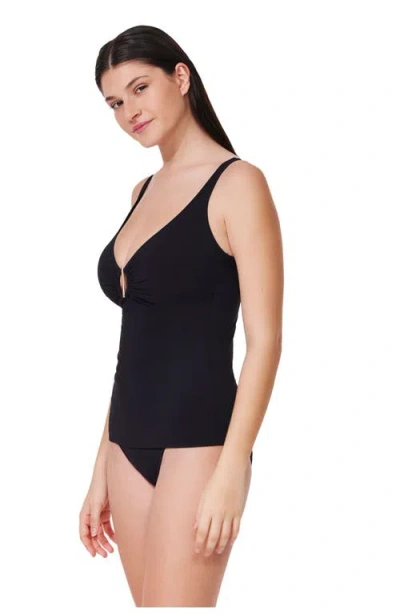 Profile By Gottex Beyond Time D-cup Tankini Top In Black