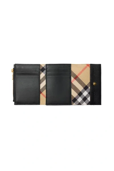 Burberry Cotswolds Leather Check-engraved Wallet